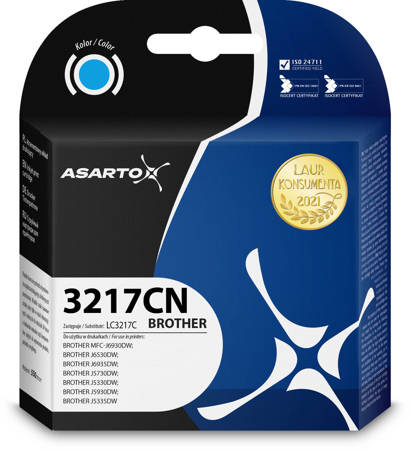 Tusz Asarto do Brother LC3217C MFC-J5330 MFC-J6935 niebieski