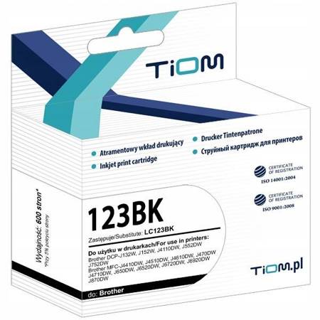 Tusz Tiom do Brother LC123 DCP-J132 MFC-J4410DW czarny