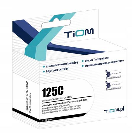 Tusz Tiom do Brother LC125C  J4110 J6720 niebieski