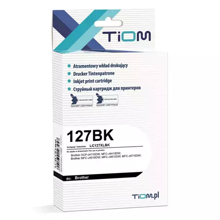 Tusz Tiom do Brother LC127BK DCP-J4110 MFC-J4710 czarny