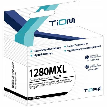 Tusz Tiom do Brother LC1280XLM MFC-J5910DW J6910 czerwony