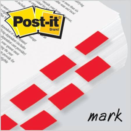 ZAKŁADKI INDEKSUJĄCE POST-IT (680-1) 25,4X43,2MM, 50 KARTEK CZERWONE